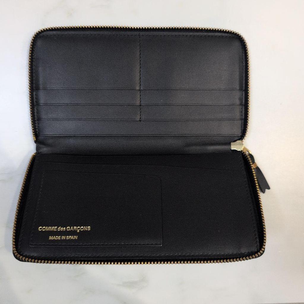 Used COMME des GARCONS long wallet black butterfly embossed