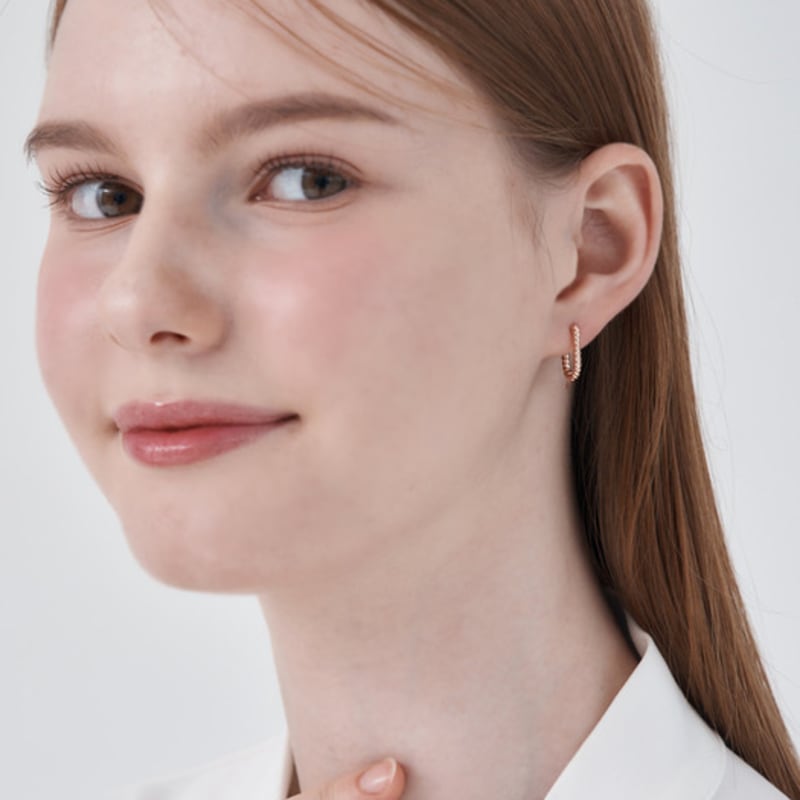 CRANNE 14K Line Square Volume Earrings C24EGP210