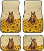 Van Car Interior Accessories 4-Piece Car Protector Mat Highland Cow Sunflowers Print All Weather Car Floor Mats Universal Fit Automotive SUV Sedan