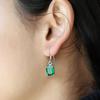 Green Zircon Jewelry Set, Silver Jewelry, Women Necklace Earring, Gift For Her