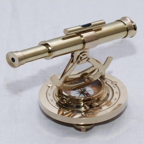 12,7 cm Messing-Alidade Dekorationsteleskop mit Basiskompass
