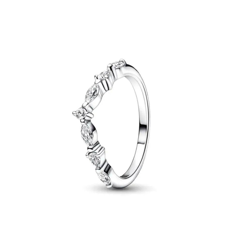 925 Silver Elevated Red&Pink&Blue&White Square Ring Lover's Holiday Gift Jewelry Flower Butterfly Rings