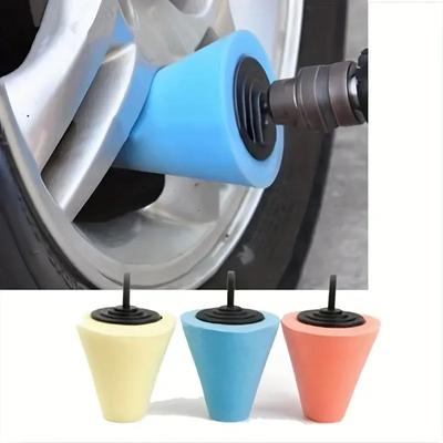 Conical Spherical Sponge Polishing Pads for Car Wheels Handles 6mm Shank