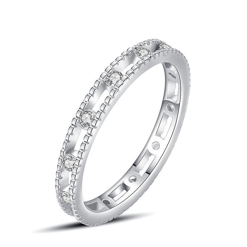 Tancise Classic 925 Sterling Silver  Zircon Ring Ladies Jewelry Wedding Promise Party Gift