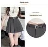 Women's Gray Pleated Shorts Skirt: High-Waist, Slimming, A-line, Wide-Leg Hot Pants for Summer 2025.