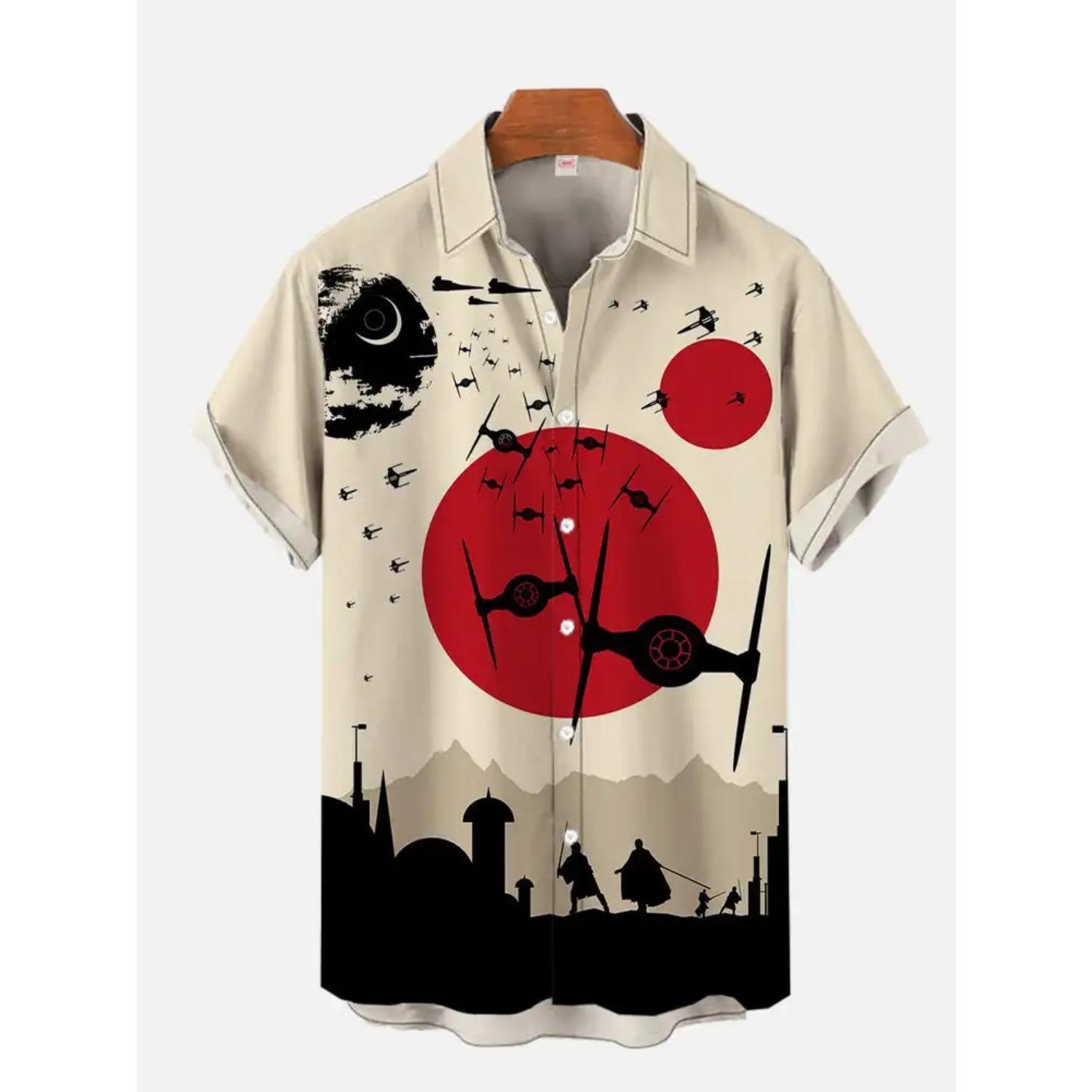 

Мужская гавайская рубашка, рубашка с 3D-принтом в стиле японского самурая, модная мужская и женская рубашка для отдыха на пляже, мужская рубашка XL