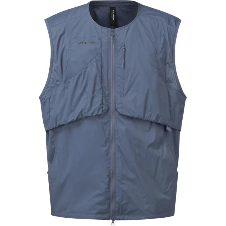 Salomon Uni Pinnacle Solid Color Zip Round Neck Sleeveless Vest Men vests D00333 M