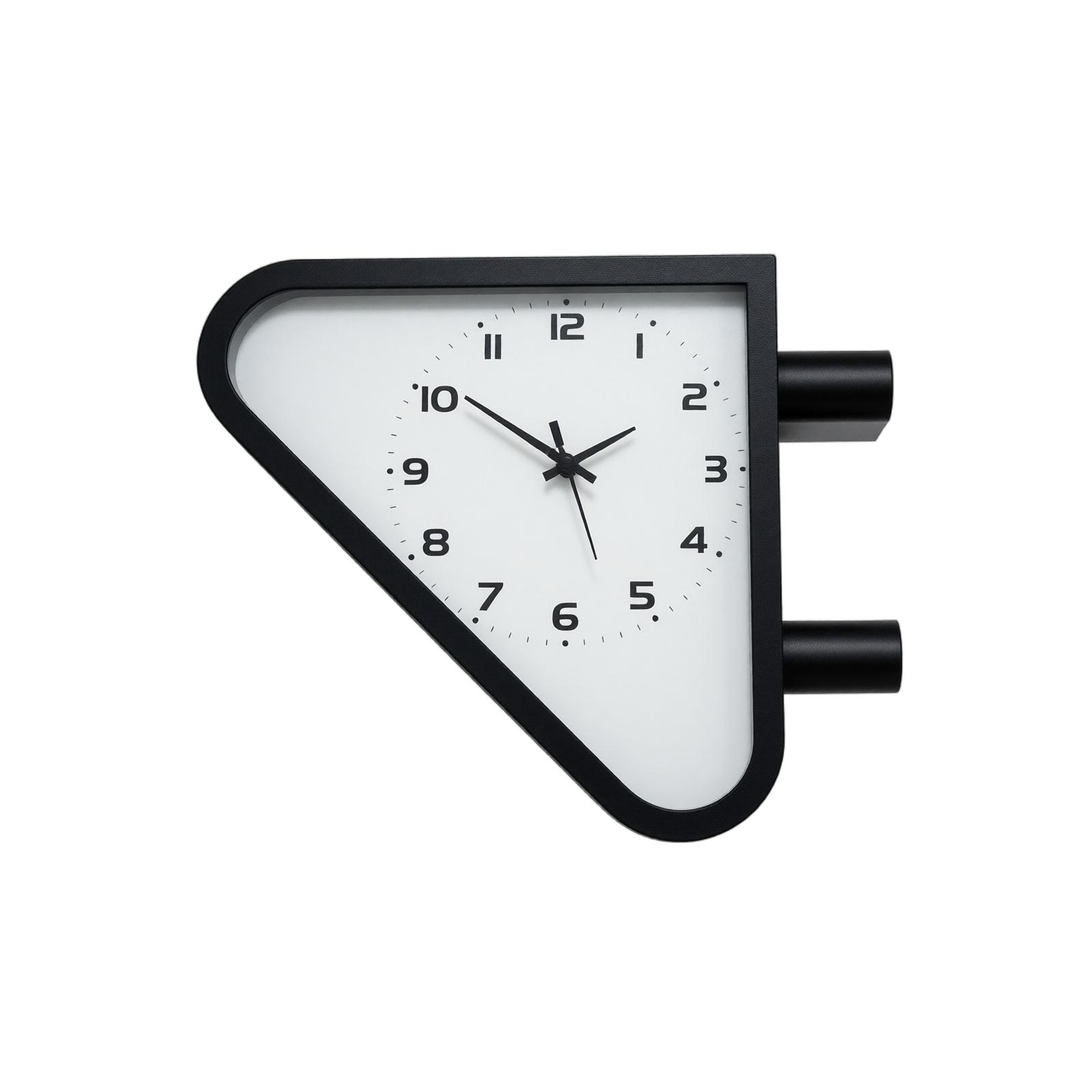 Retro Style Double-Sided Wall Clock with Geometric Frame Indoor Decorative Clock Suitable for Home Office and Commercial Spaces One Size чёрный