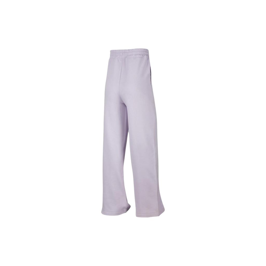 Jordan Icon Play Solid Color Lace-Up Fleece Wide-Leg Knitted Sports Pants Kids Bottoms Frost-Purple FV2626-558