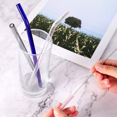 10Pcs Straw Easy To Use Portable High Borosilicate Cup Juice Glass Straw for Home