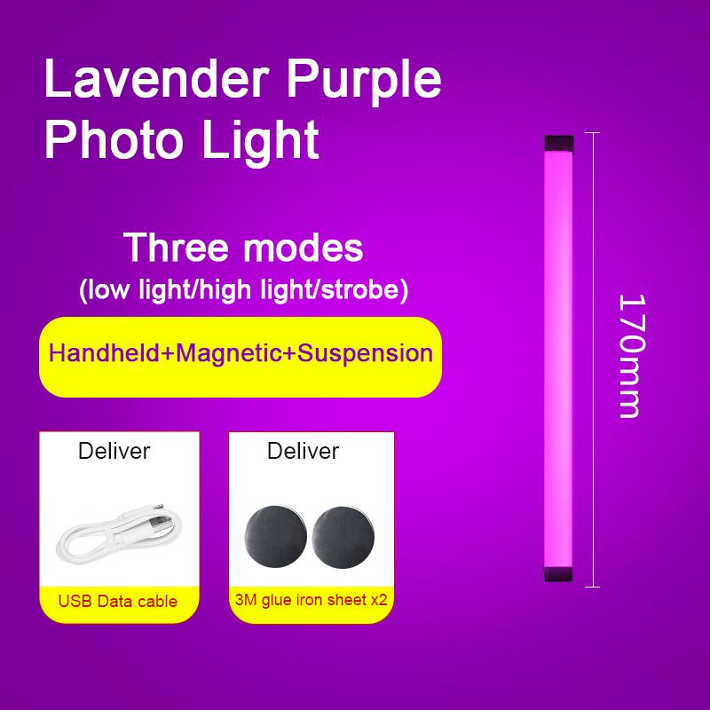 Colorful Tube Light RGB Light 32cm USB Light Night Light Purple Blue Light Stick Room LampHandheld Hanging Fill Light Photo