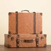 Vintage American Retro Leather-Wooden Suitcase Display and Photography Prop