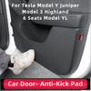 For Tesla Model Y Juniper 3 Highland YL Car Door Anti-Kick Pads Side Door Panel Protector Anti-Dirty Pad Car Interior Decoration