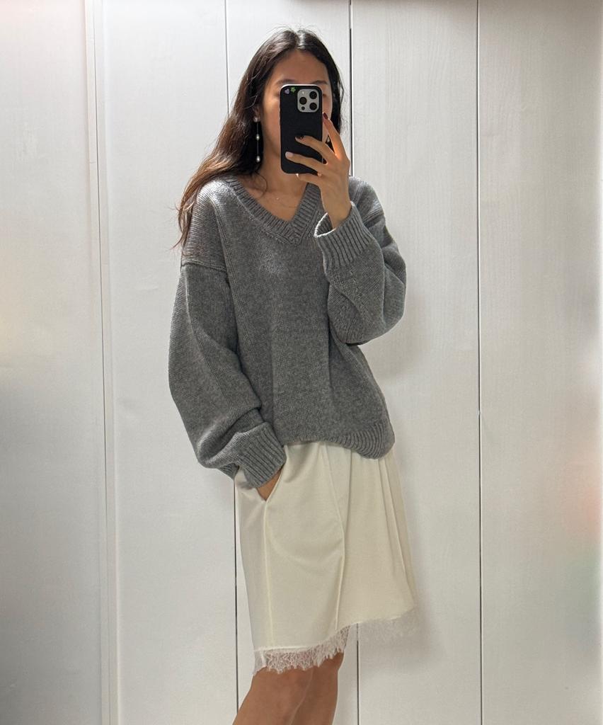 FRITUR Pintuck Satin Midi Skirt White_F261Sk05