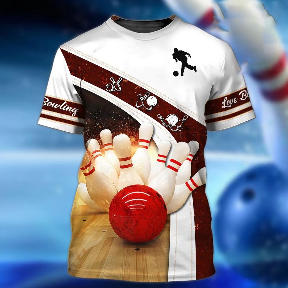 Summer 3D Bowling T Shirts for Men Women Funny Printed T-shirts Harajuku Streetwear Oversized Tops Tees Casual Fashion Clothing