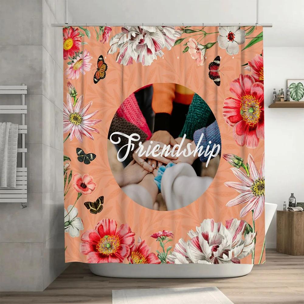 Beach Shower Curtain Palm Tree White Sand Design for Bathroom Decor Waterproof Fabric with Hooks Included