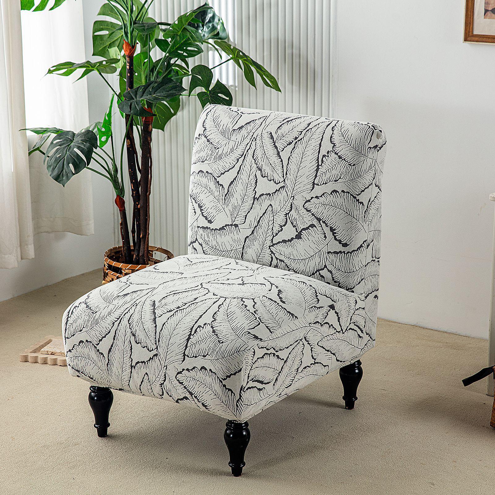 

Elastic Armless Chenille Sofa Cover Small Single Chair Cover Washable Household Chunky Chair Cover Fat Low Back Chair Cover