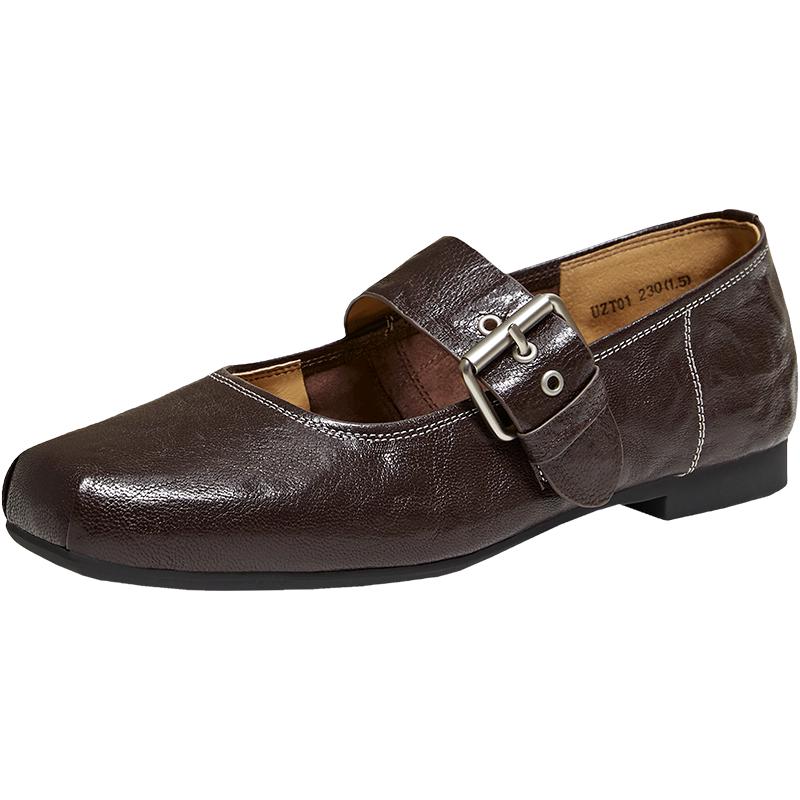 BEST&BEST Sheepskin Mary Jane Shoes 38 темно-коричневого