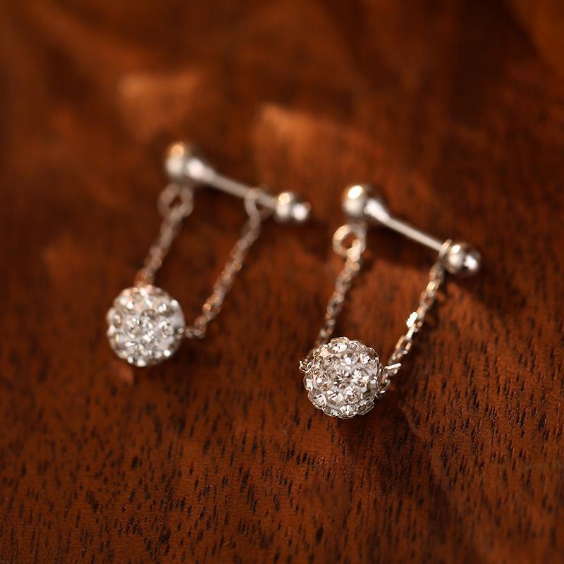 Banyan Tree S925 Silver Flash Diamond Tassel Earrings - Versatile, Luxurious Fashion for Women