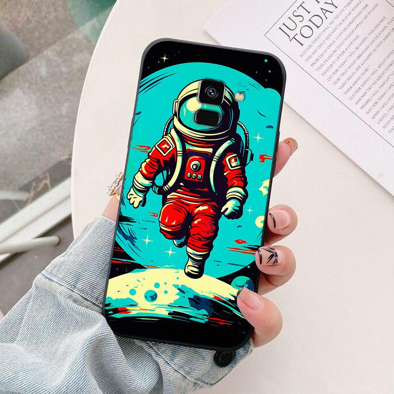 silicon case For Samsung Galaxy A8 2018 A530 A530F case astronaut Soft TPU Phone Cover For Samsung A8 Plus 2018 A730 A730F Case