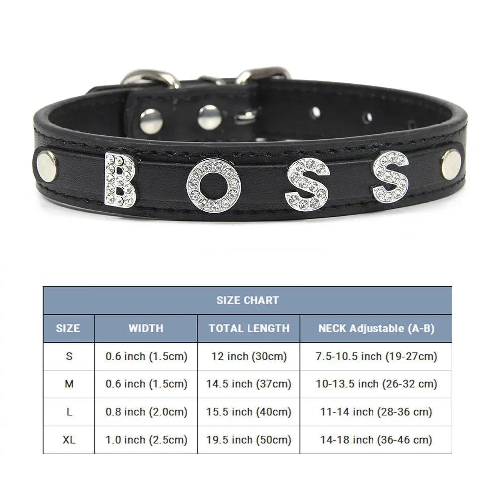 (Lettera Gratuita con Strass Bling)Collare Personalizzato in Pelle per Gatto Cane Collari per Cuccioli per Cani Piccoli Medi Target Nome ID Personalizzato