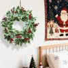 Simulation Of Green Plants Christmas Leaves Red Fruit Wreath Vine Ring Indoor Living Room Atmosphere Decoration 45cm