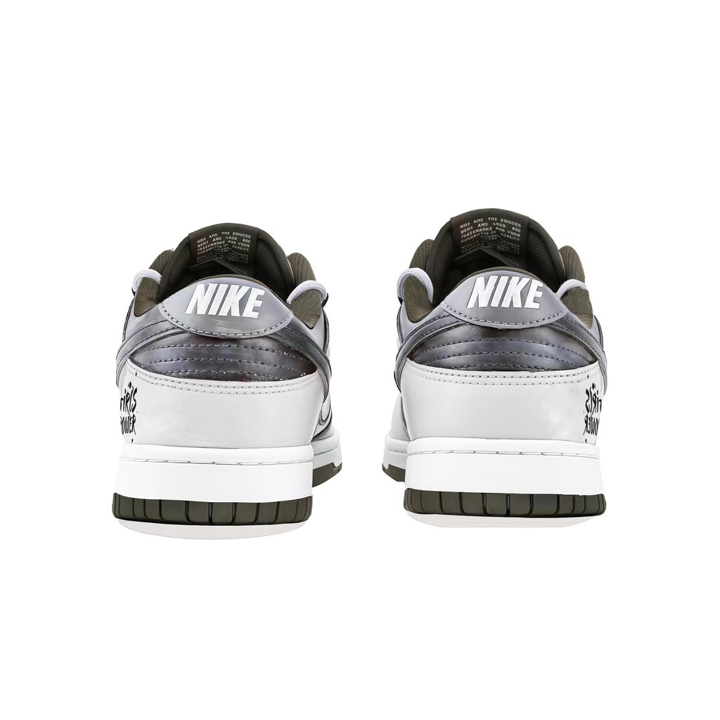 Nike Dunk Plain Power Abrasion Resistant Abrasion Resistant Low Top Skateboard Shoes Men's White Gray HF5441-111(Team266-)