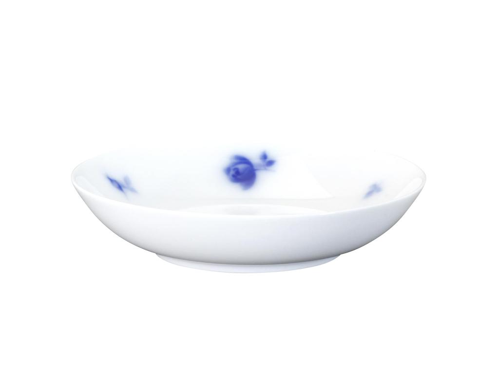 Okura Pottery Mini Blue Rose Bowl, Approx. 14cm Diameter, Microwave and Dishwasher Safe, Made In Japan, 35H/8180