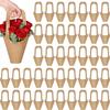 10/20Pcs Kraft Paper Flower Tote Bag Valentine's Day Mother's Day Wedding Site Flower Packaging Bag WT02
