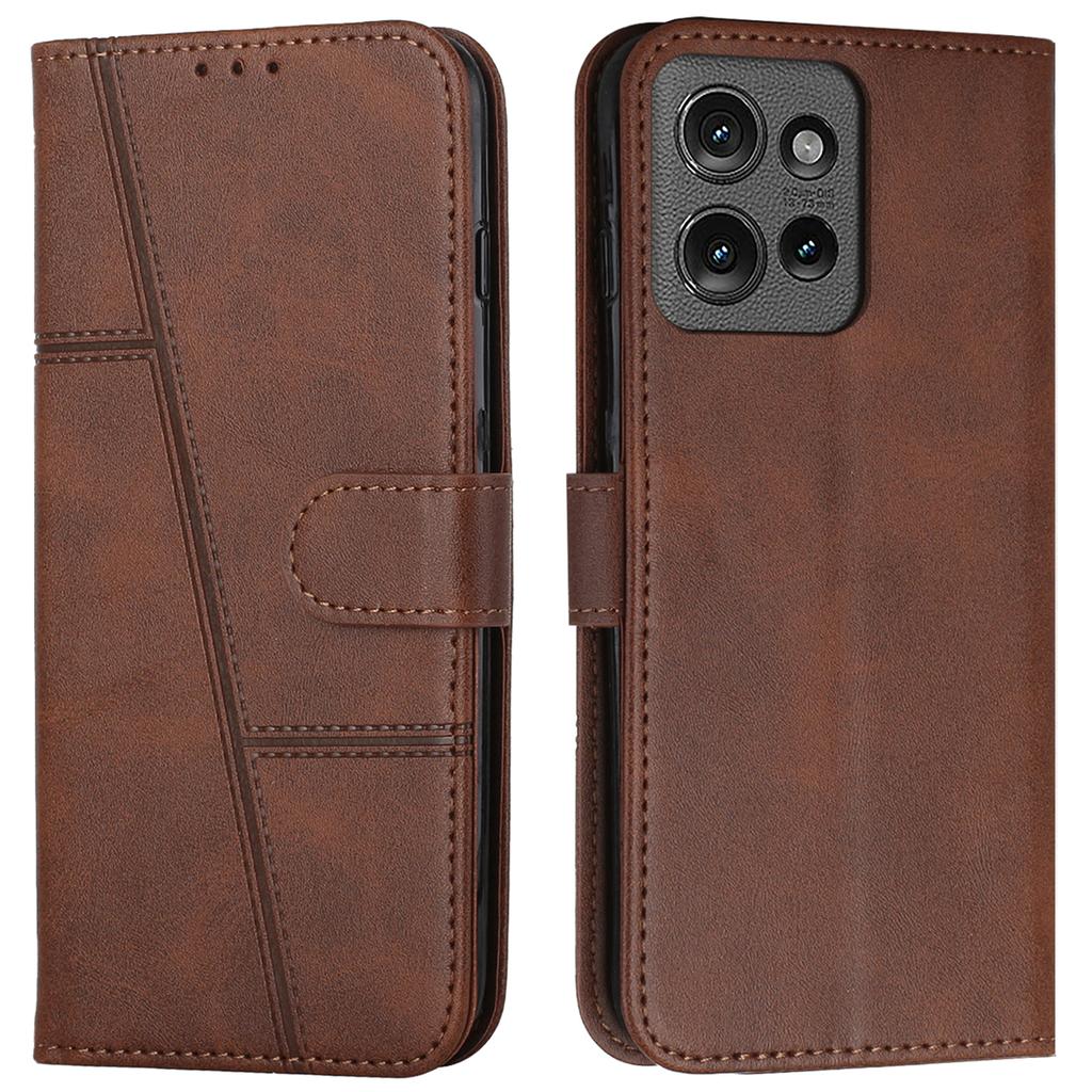 Für Motorola Edge 50 5G Hülle Ständer Flip Schutzhülle aus Leder