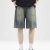 Men's Summer American Retro Five-point Jeans Men's Loose Love Couple All-match Shorts
