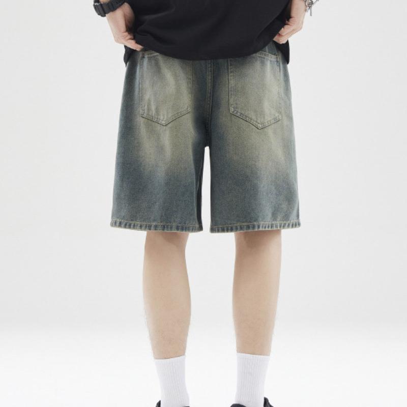 Men's Summer American Retro Five-point Jeans Men's Loose Love Couple All-match Shorts