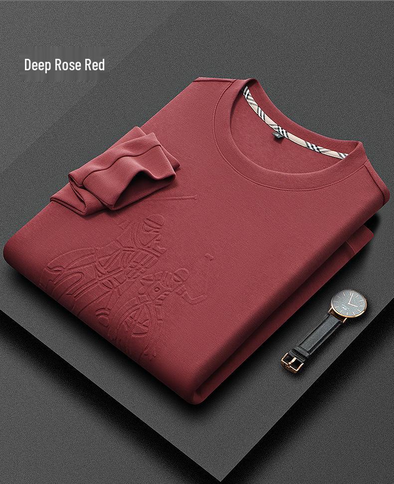 Sweatshirt épais à col rond pour homme Paisenlong 2025: Tendance Européenne & Américaine Automne/Hiver pour l'Âge Moyen à Avancé