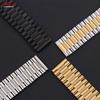 18mm 20mm 22mm Strainless Steel Watch Bracelets Silver Gold Metal Watch Band Folding Safety Buckle Universal Strap for Seiko