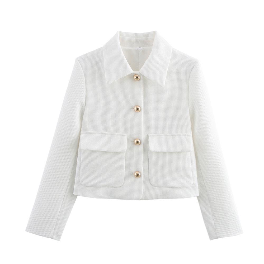 

Spring 2025 Women s Versatile Lapel Long-Sleeve Jacket Small