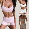 Yoga Bra Women's Shockproof Gathering Vest Reverse Bend Waist Lift Hip Quick-drying Fitness Three-point Shorts