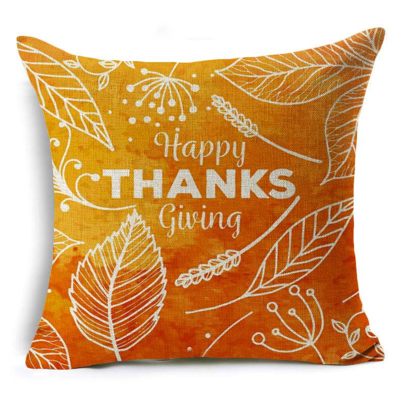 New Thanksgiving Pumpkin Linen Pillow Cover Festive Home Decoration Pillow Cushion Cover