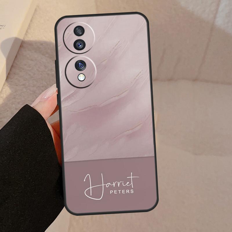 Personalised Signature Surname Marble For Honor 90 70 Lite Magic 5 Pro 8X 9X Phone Case For Honor X8a X9a X7a X6a X9 X7 X8 X9b