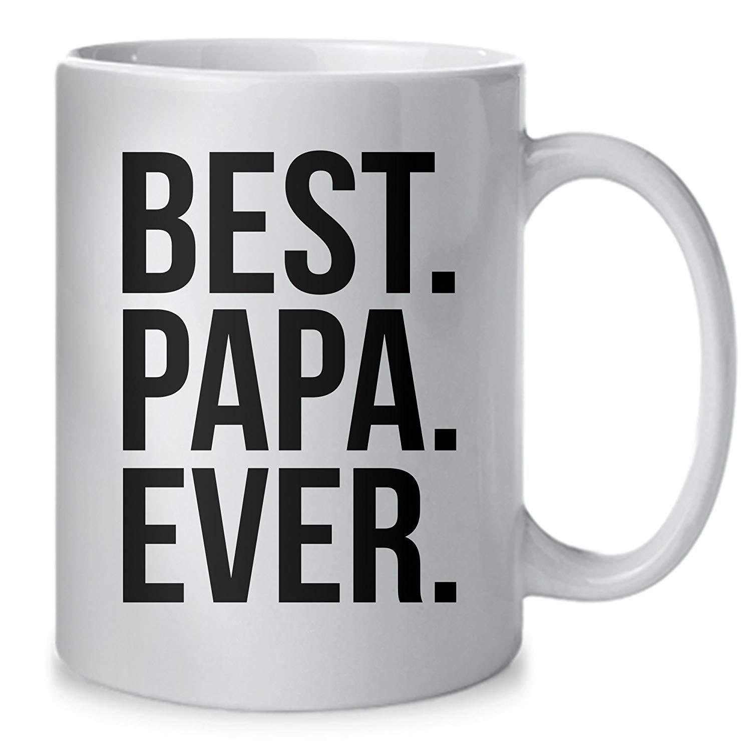 Papa Ever Printed Ceramic Coffee Mug Father S Day Birthday Present For Dad 301-400ml белый