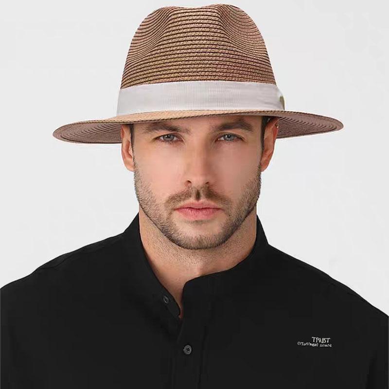 XL Große Größe 63CM Sommer Strand Geflochtene Sonnenhüte Herren Damen Übergröße Jazz UV UPF 50+ Sonnenschutz Reise Panama Strohhüte Unisex
