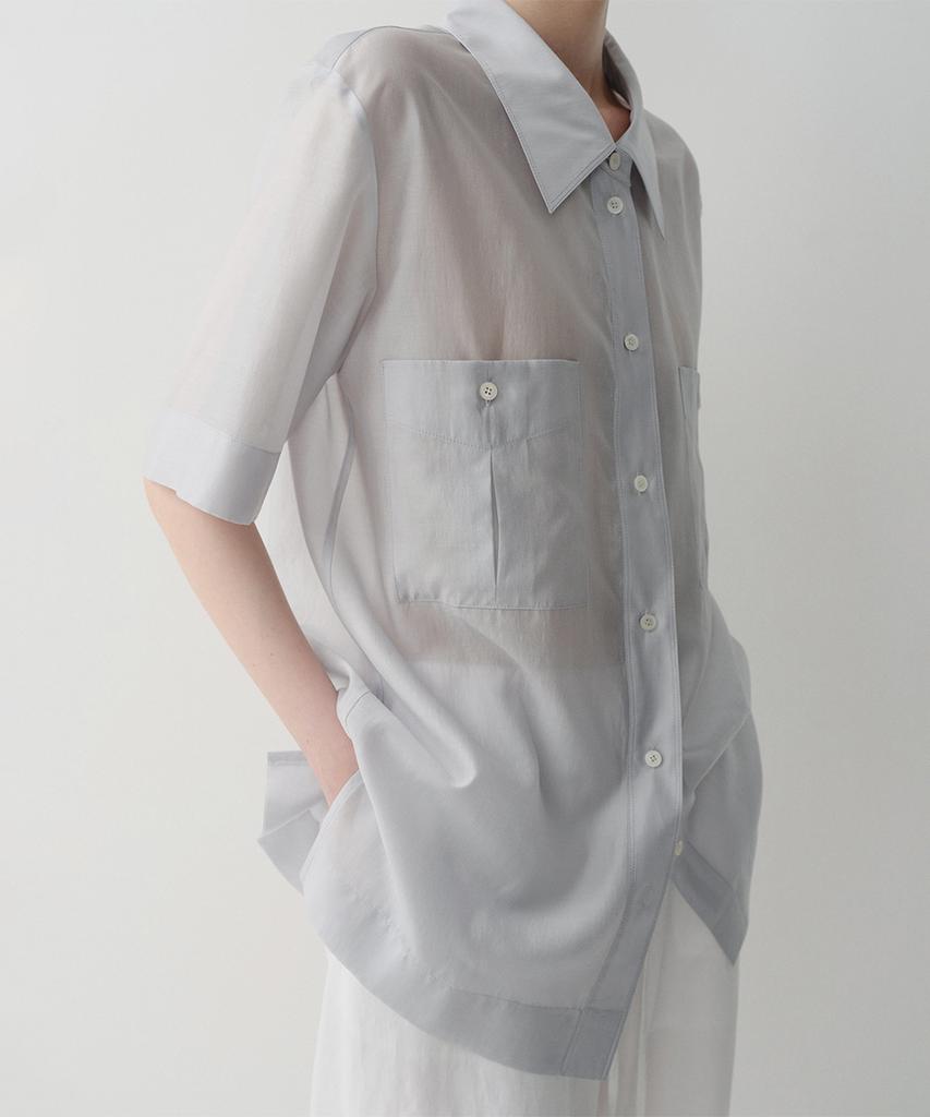 Ia Luse Sheer Pocket Shirt (Pale Blue)