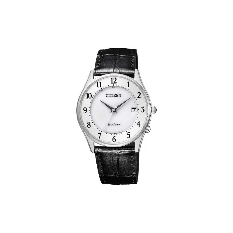 

CITIZEN Fashion Solar Quartz Leather Strap Men s Watch White Dial AS1060-11A синій