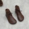 Johnature Retro Genuine Leather Short Boots Casual Round Toe Versatile Solid Color Women's Soft Cowhide Soft Sole Shoes