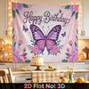 Party Backdrop Birthday Floral Butterfly Pink Photo Booth Background Front Door Decor