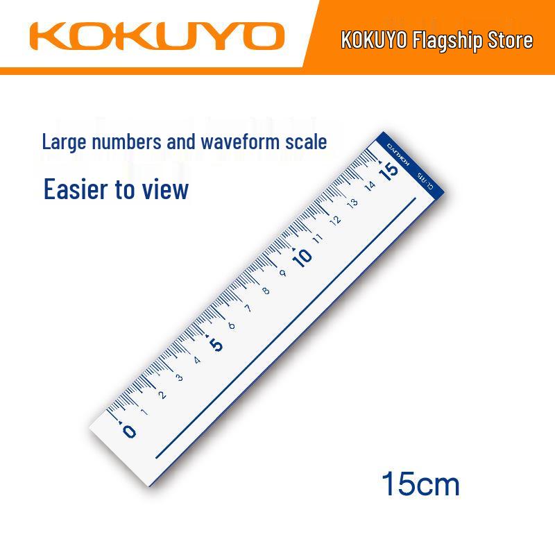 KOKUYO 15CM Corrugated Acrylic Magnifying Drafting Ruler 15cm