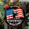 2D Flat 1pc, 8x8 in, I Am A Veteran Themed Circular Aluminum Metal Sign, with Signage for Walls, Rooms, Gardens, Courtyards, Bedrooms, Offices, Home