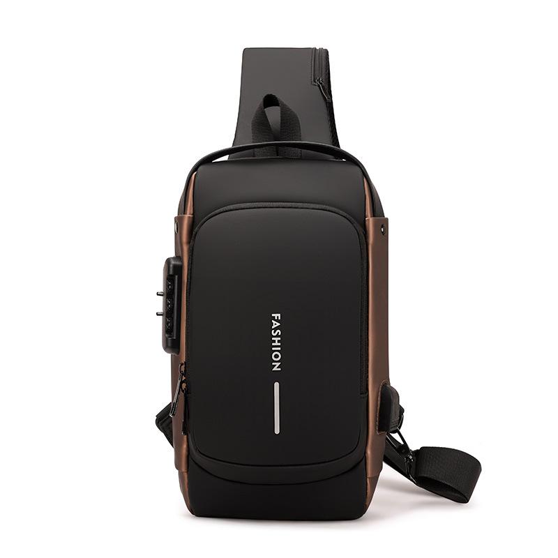 Men's Chest Bag Simple Trendy Multi-purpose Backpack Sports and Casual Lightweight Splash-proof Crossbody Bag
