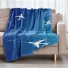 Airplane Theme Printed Blanket - Perfect for Couch, Bed, Travel & Outdoor Use | Machine Washable, Cozy & Durable.