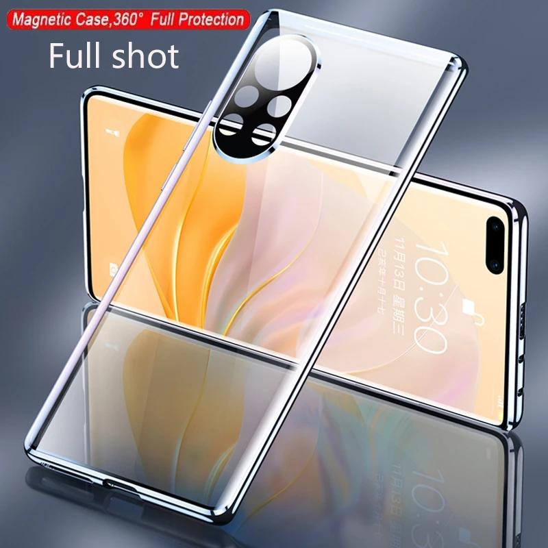 Coque de téléphone magnétique en métal pour Poco F7 Ultra X7 X6 F6 F5 Pro C75 M7 5G Housse en verre trempé double face Protection d'objectif Coques