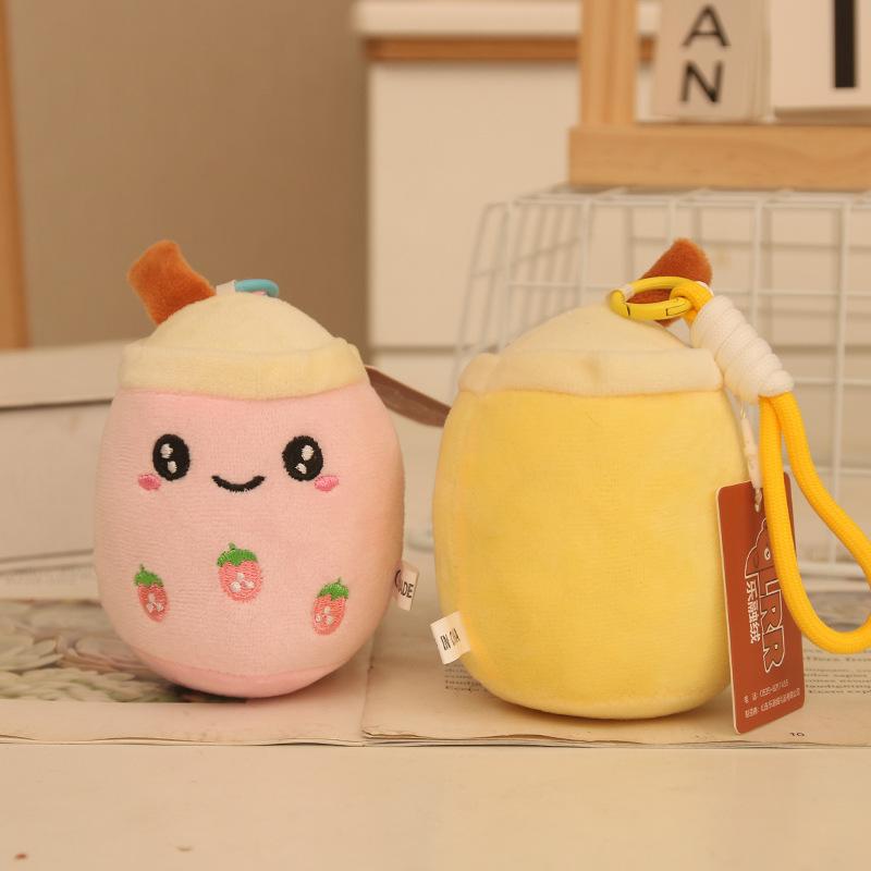 Cute plush milk tea cup pendant plush toy doll bag pendant doll keychain pendant